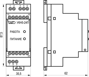 Габариты УКН5-24П