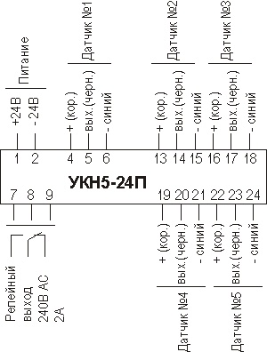 Схема подключения УКН5-24П